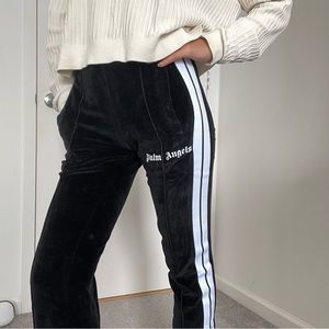 PALM ANGELS classic black velvet pants